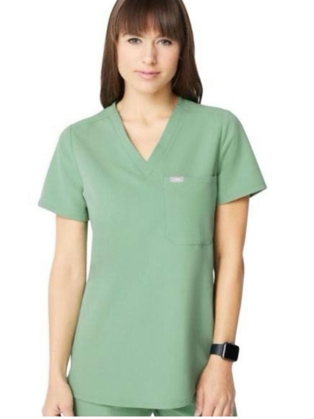 Figs Catarina Scrub Top in Jade Green